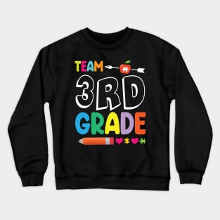 Team 3rd Grade Student Senior Teacher Happy Back To School Crewneck Sweatshirt